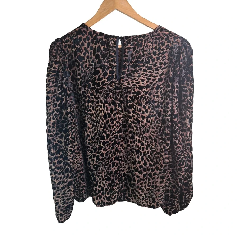 NWT Tuckernuck Leopard Burnout Blouse Women XXL Brown Animal Print Mob Wife Chic